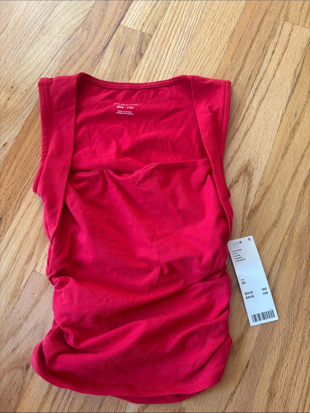 Red Ruched Tank Top - Out From Under NWT